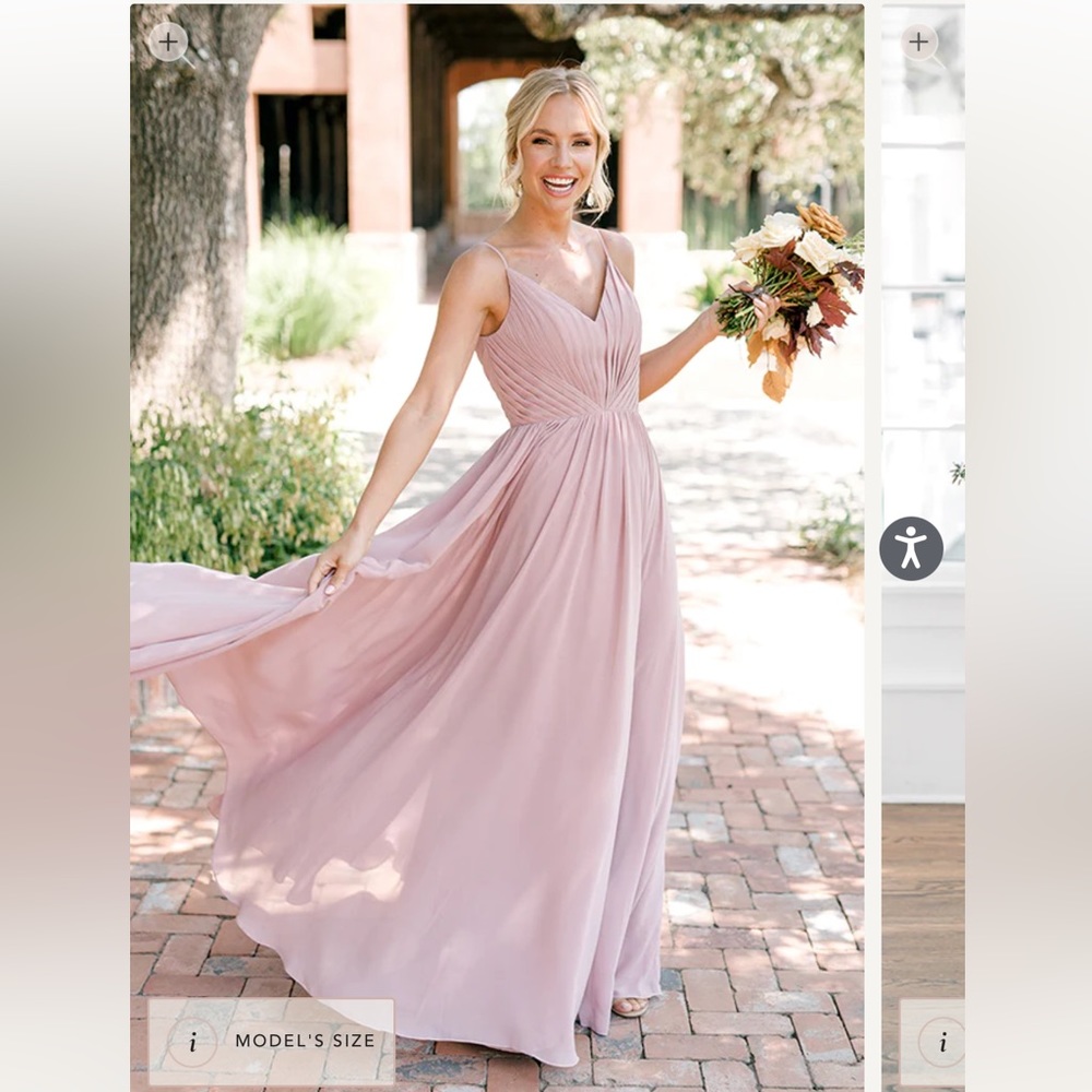 Revelry “Penelope” chiffon - Blushing Bride bridesmaid dress